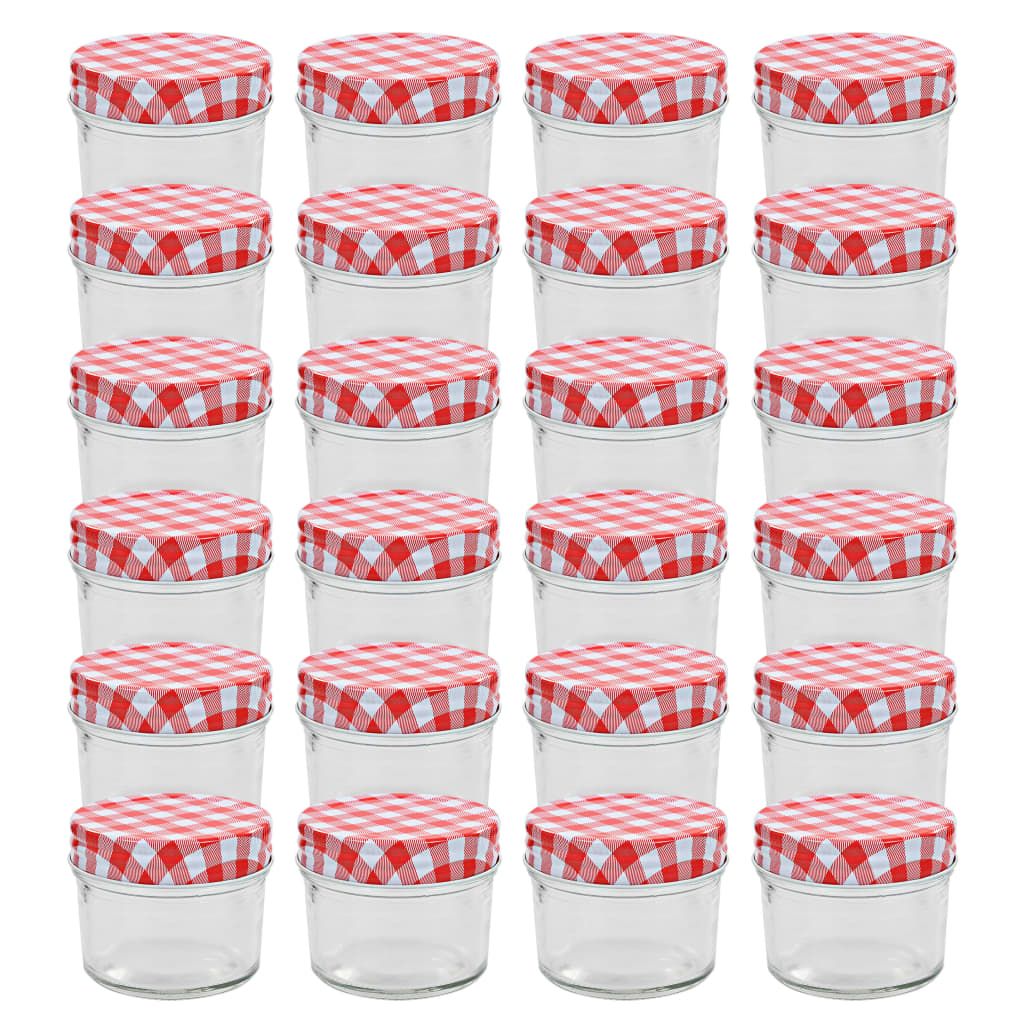 Marmeladengläser mit Weißen/Roten Deckeln 24 Stk. 110 ml