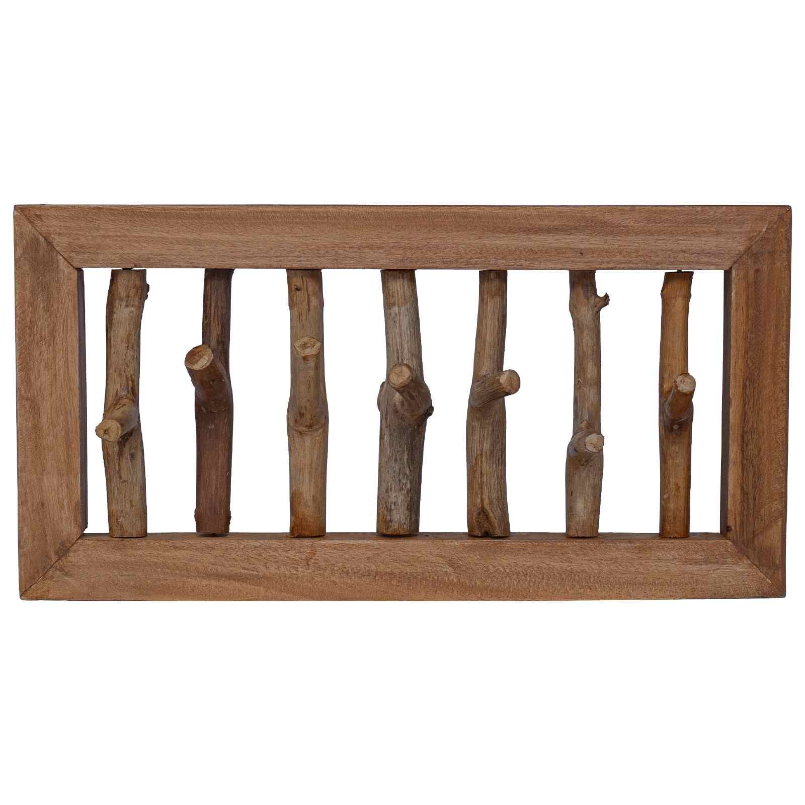 Mantelhaken Natur 50 x 10 x 25 cm Massives Mahagoni Holz