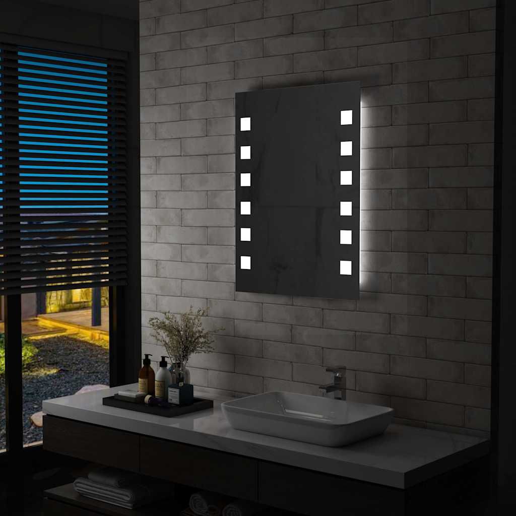 Badezimmer-Wandspiegel mit LEDs 60x80 cm