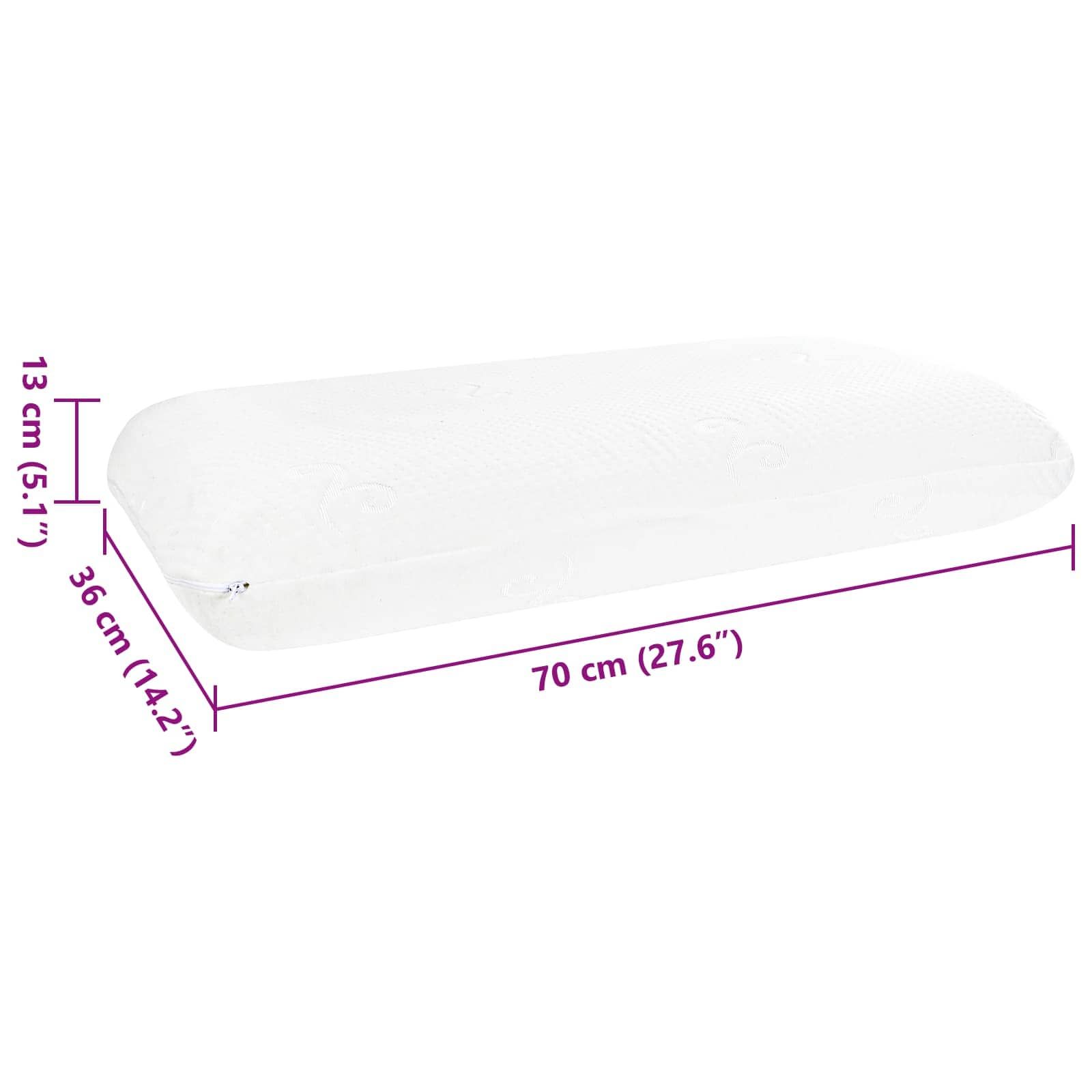 Schlafkissen Uni Weiß 70 x 36 x 13 cm Gel-Speicherschaum