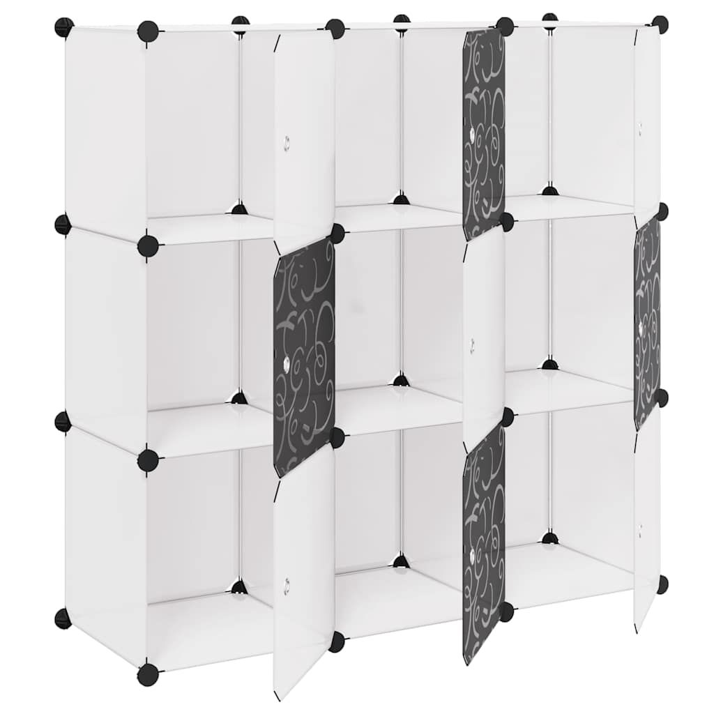 Regalsystem Würfelregal mit 9 Fächern Schwarz und Weiß