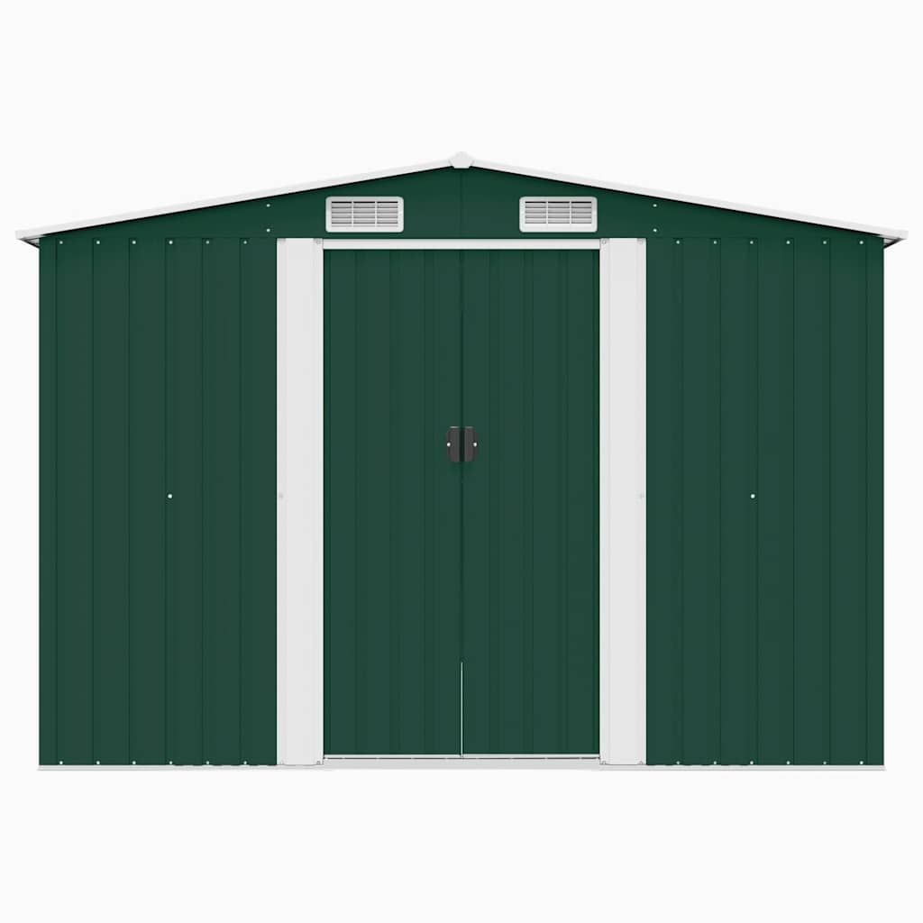 Gerätehaus 257x298x178 cm Metall Grün