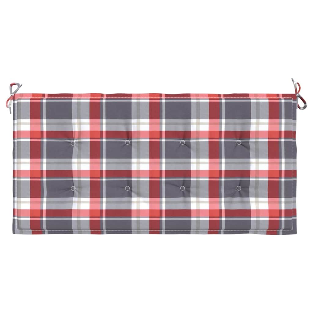 Gartenbank-Auflage Rot Karomuster 120x50x3 cm Oxford-Gewebe