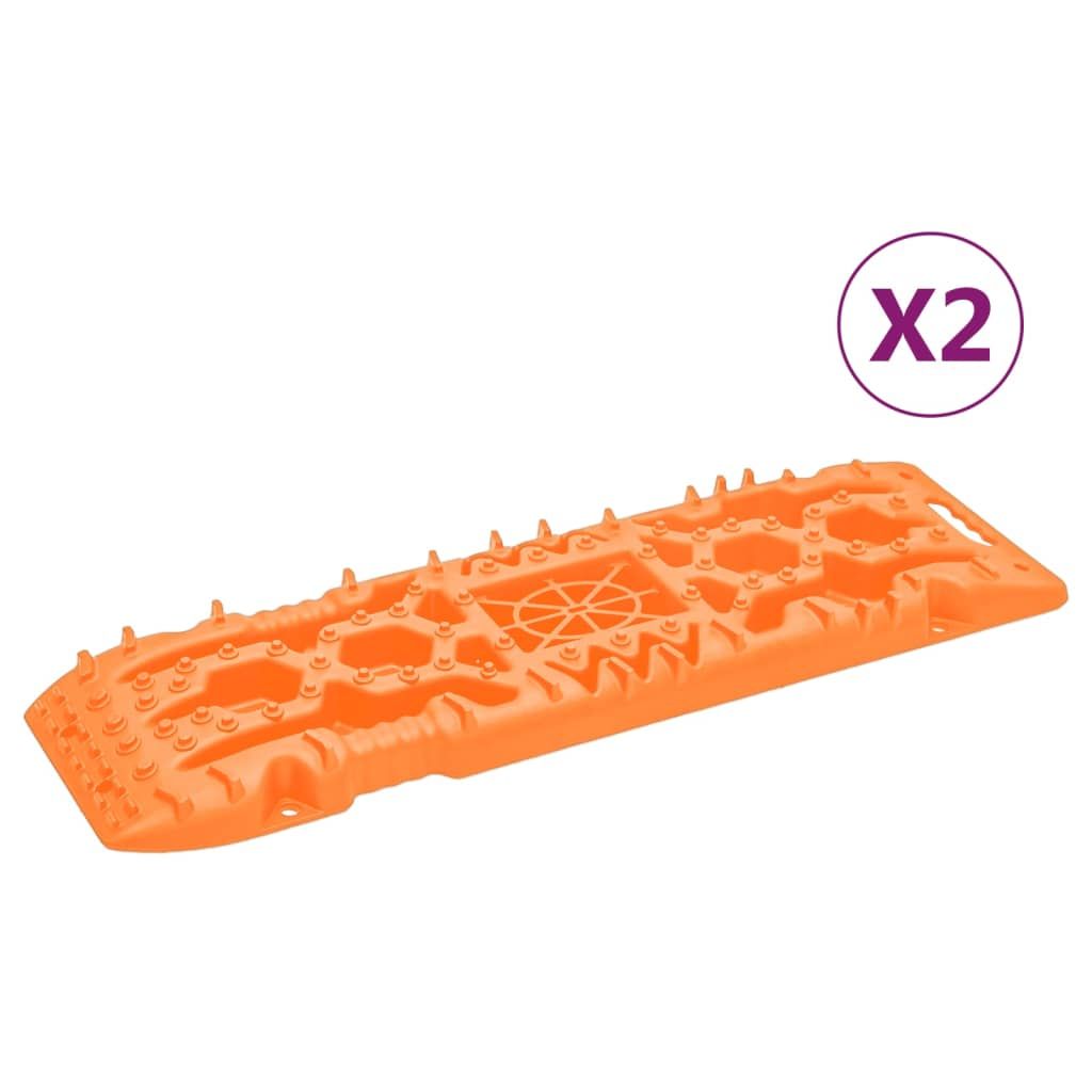 Traktionsmatten 2 Stk. Orange 107x31x7 cm Nylon