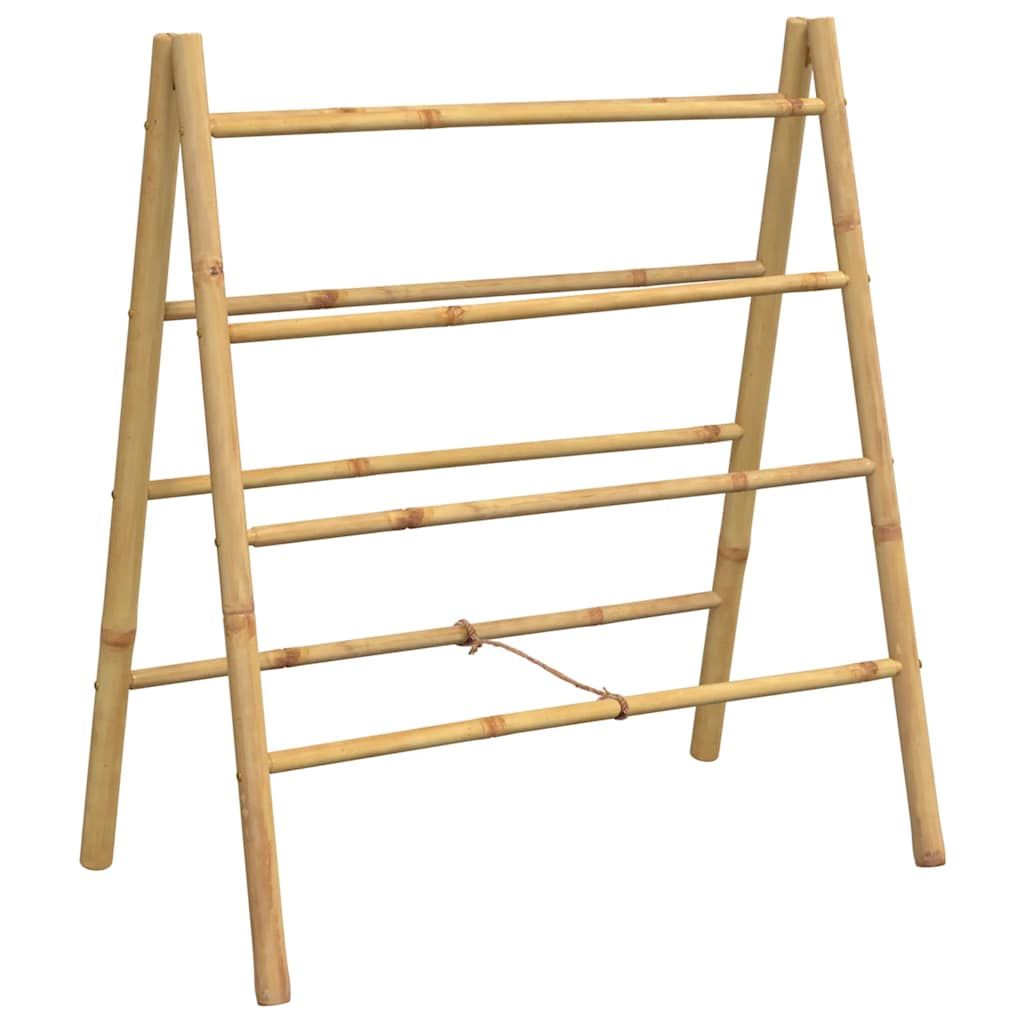 Doppel-Handtuchleiter mit 4 Sprossen 90x50x100 cm Bambus