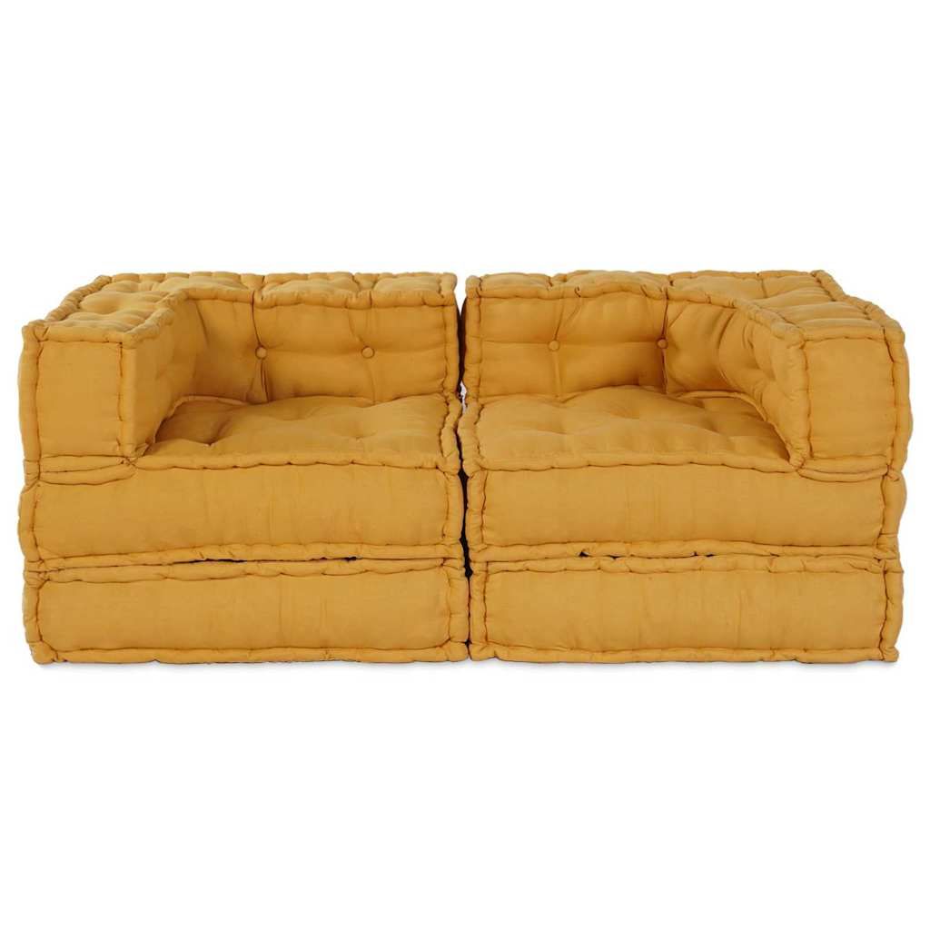 Modulare Sofagarnitur 2 pcs Gelb 140 x 70 x 56 cm Stoff