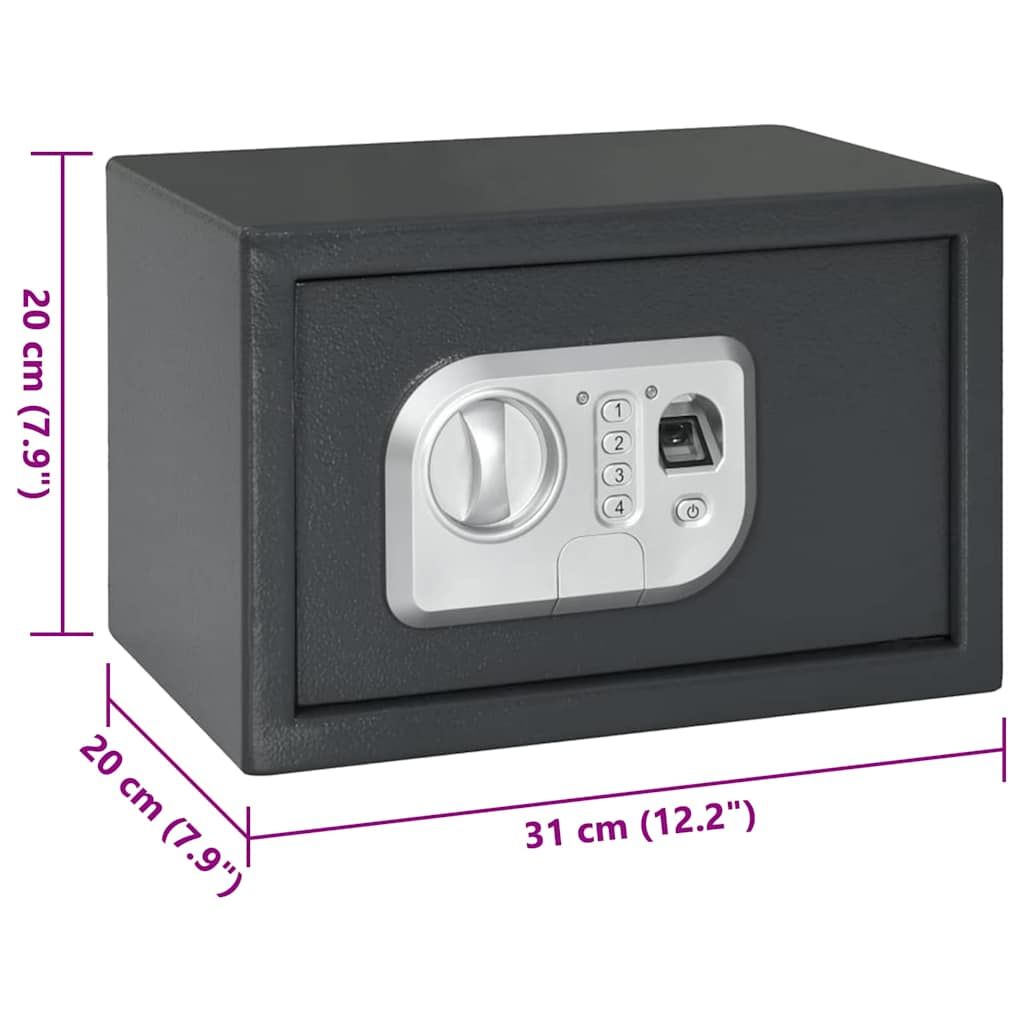 Digitaler Safe mit Schloss Dunkelgrau 31 x 20 x 20 cm Stahl
