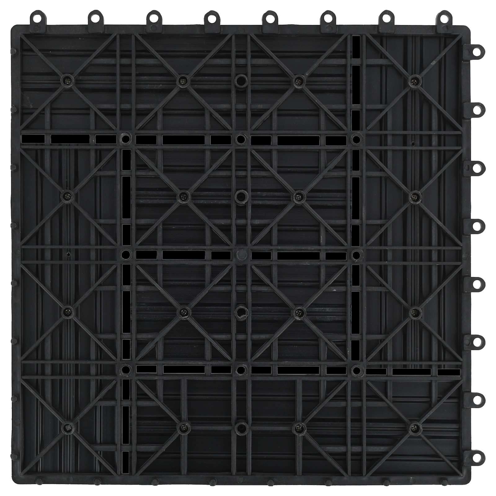 Terrassenfliese 22 stk. Schwarz 30 x 30 cm WPC