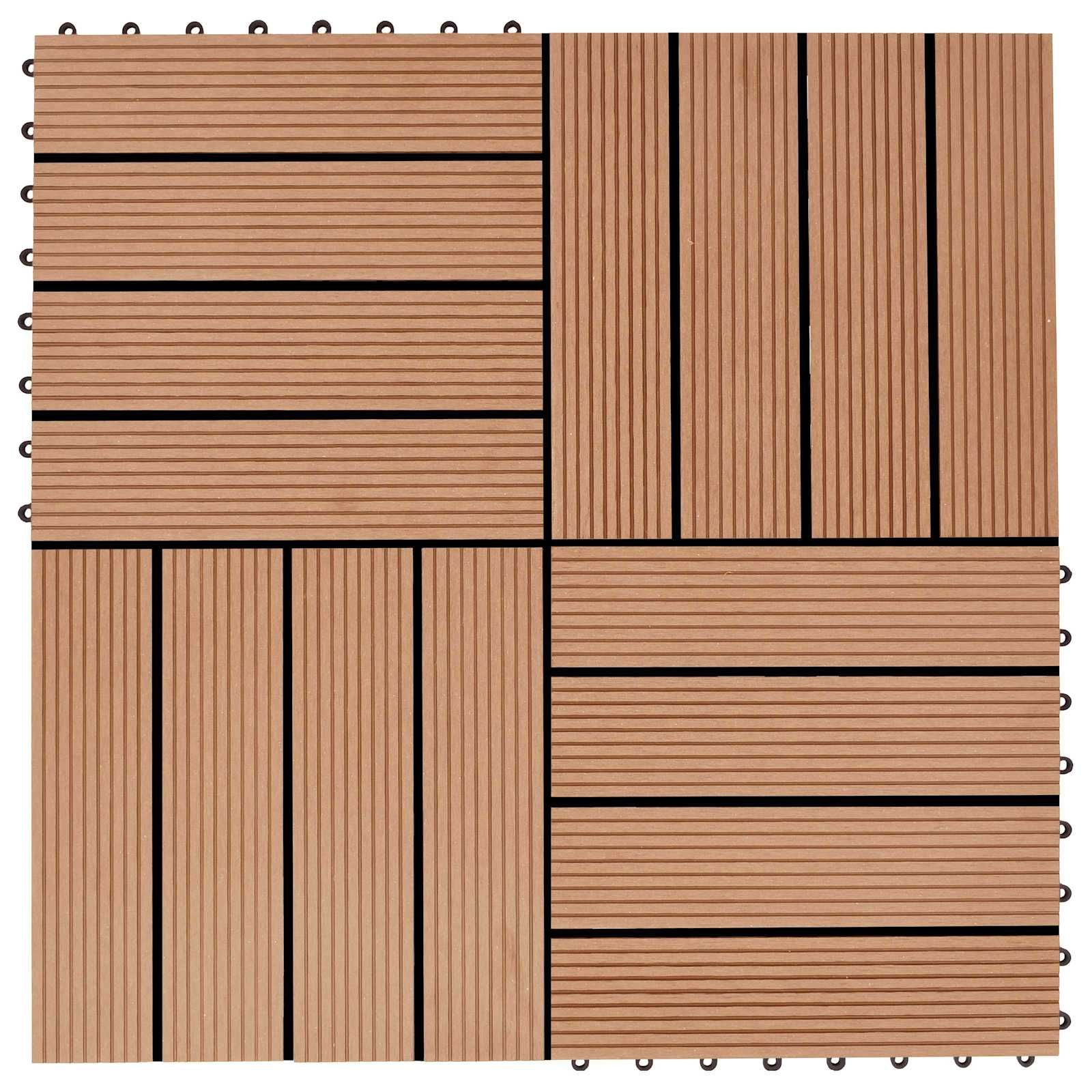 Terrassenfliese 22 stk. Teak 30 x 30 cm WPC