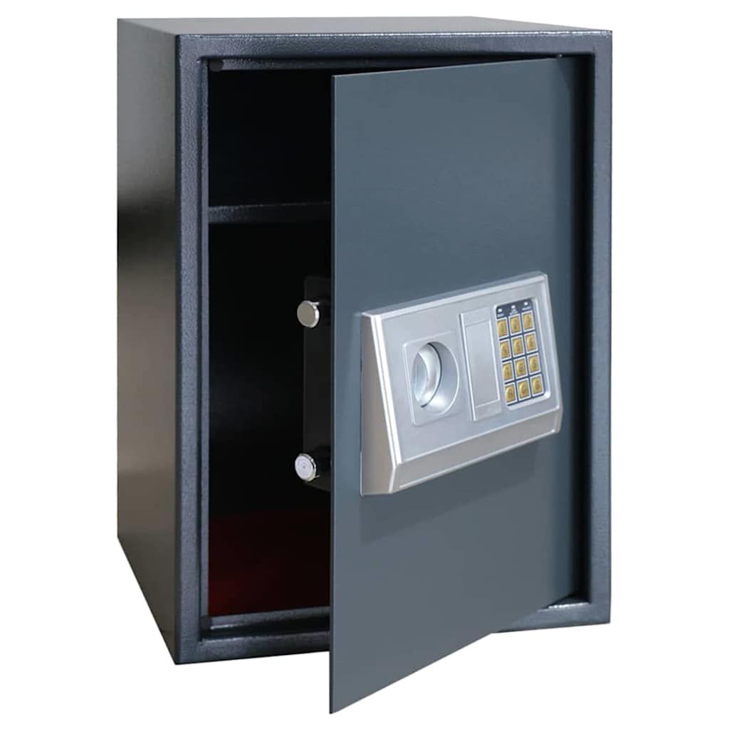 Digitaler Safe mit Schloss Dunkelgrau 35 x 31 x 50 cm Stahl