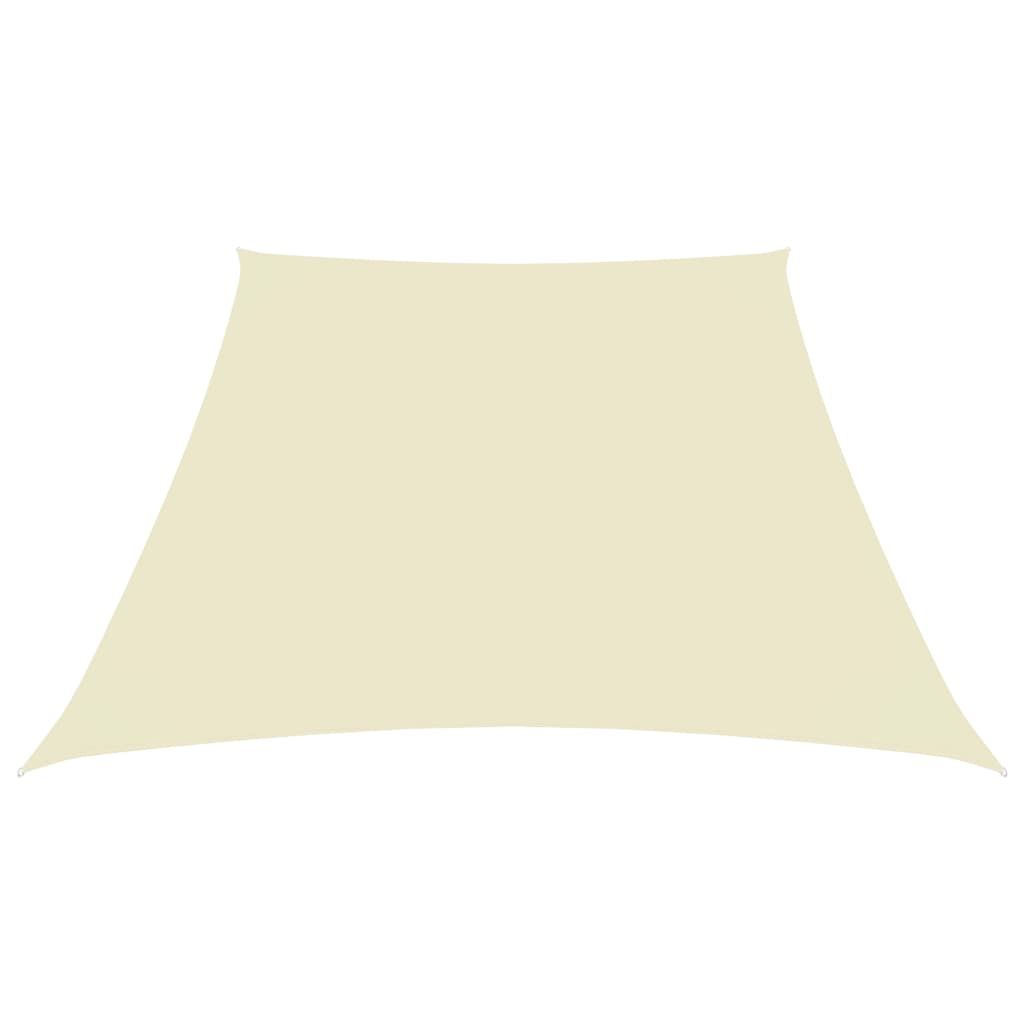 Sonnensegel Oxford-Gewebe Trapezförmig 2/4x3 m Cremeweiß