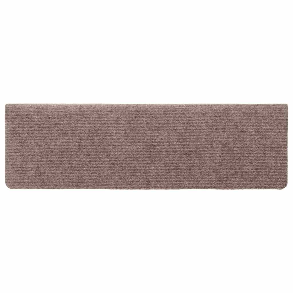 Stufenmatten Selbstklebend 15 Stk. 65x21x4 cm Hellbraun Rechteckiger Rand