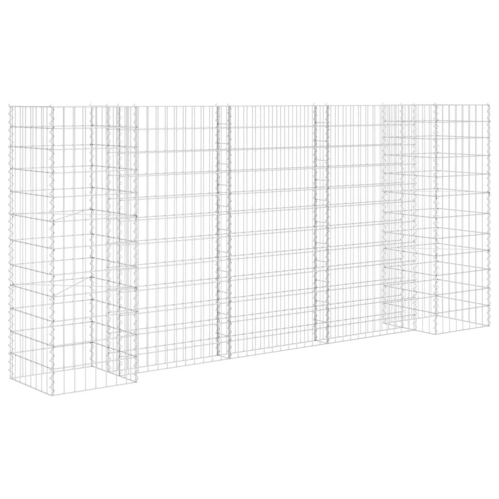 H-förmiger Gabionen-Pflanzkorb Stahldraht 260x40x120 cm