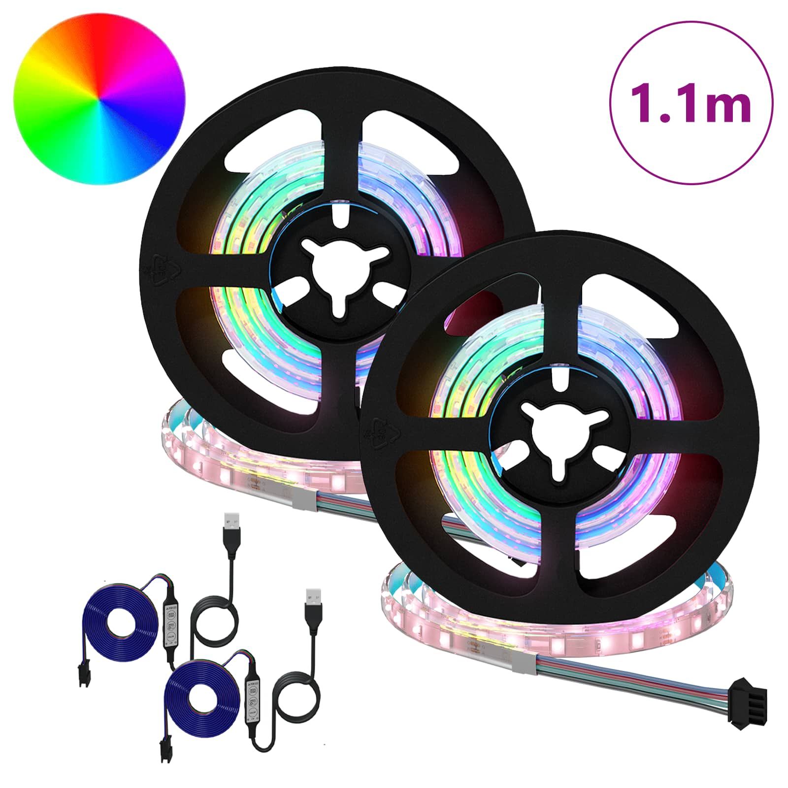LED-Streifen 2 stk. Schwarz und Transparent