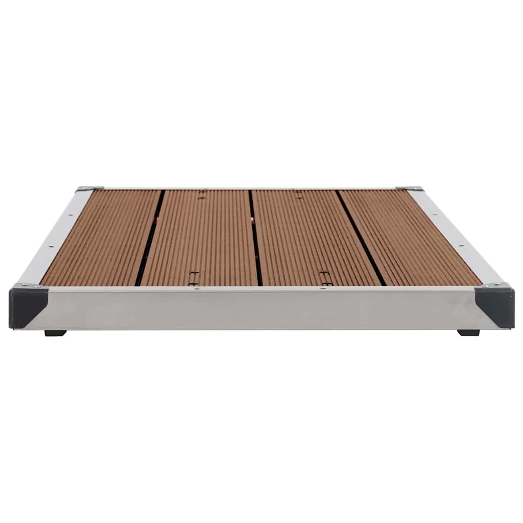 Gartendusche mit Brauner Bodenplatte 225 cm Edelstahl