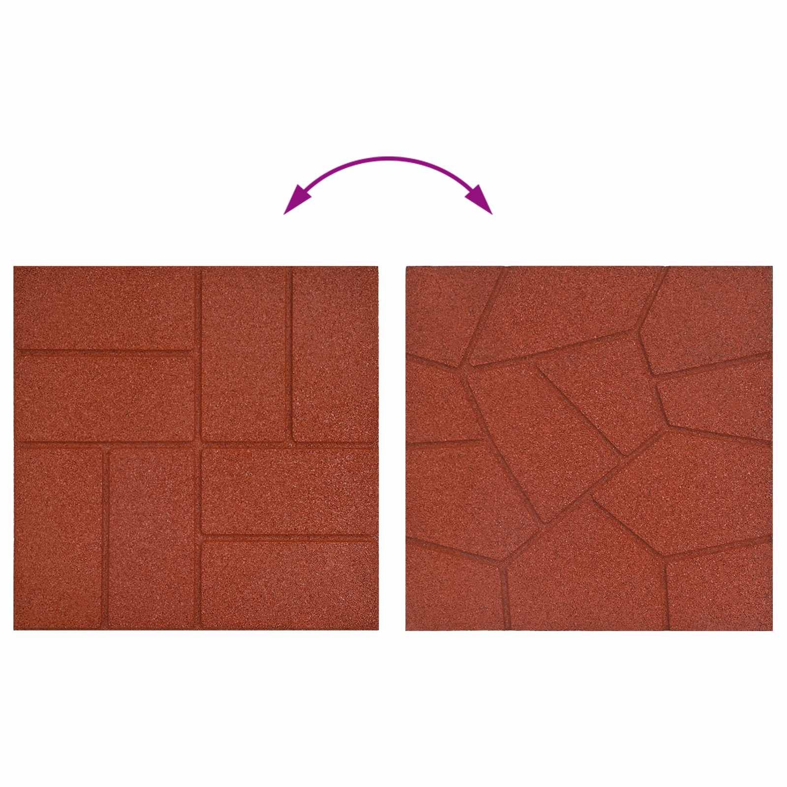 Gehwegstein 6 pcs Rot 40,5 x 40,5 x 2 cm Gummi