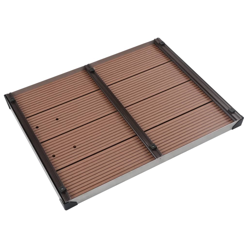 Gartendusche mit Brauner Bodenplatte 225 cm Edelstahl