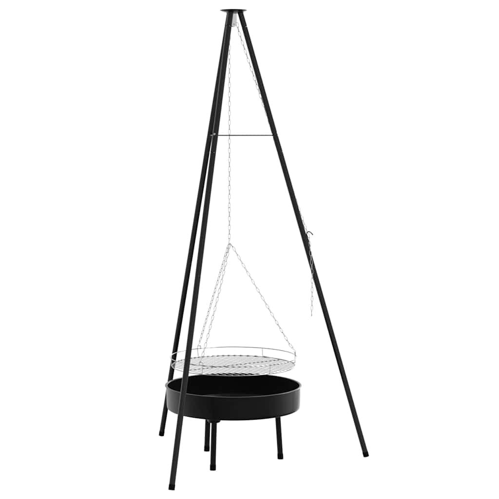 Lagerfeuer Stativ 3 pcs Schwarz Stahl