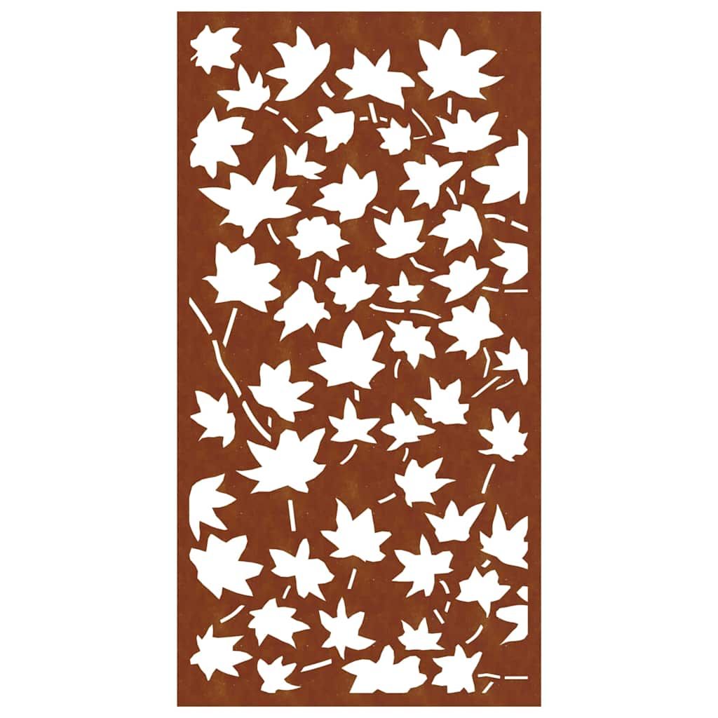 Garten-Wanddeko 105x55 cm Cortenstahl Ahornblatt-Design