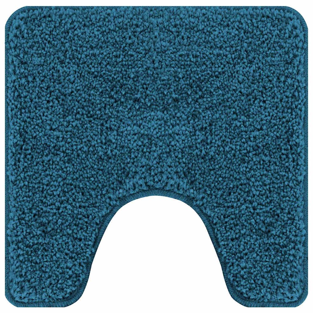 Rutschfeste Badematte mit Toilettenausschnitt Blau 50 x 50 cm