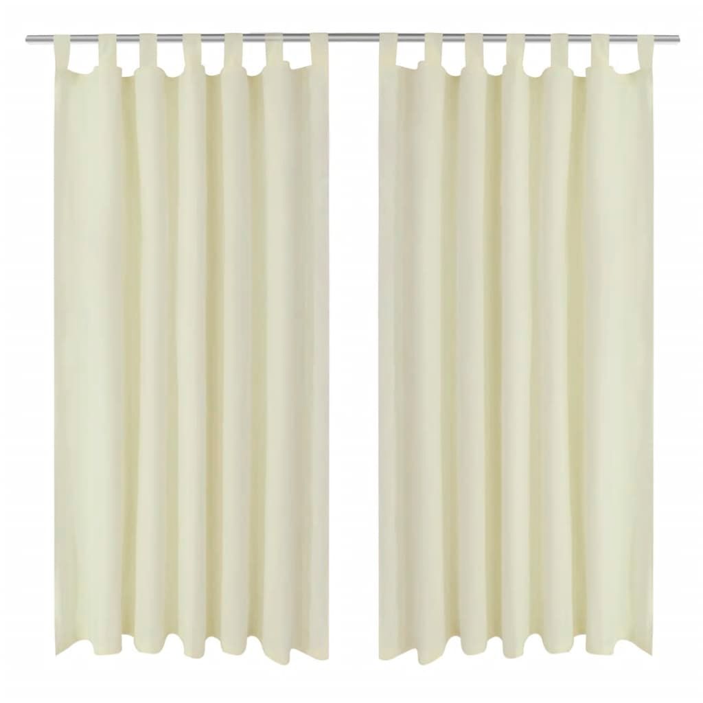 Vorhänge Gardinen aus Satin 2-teilig 140 x 245 cm Creme