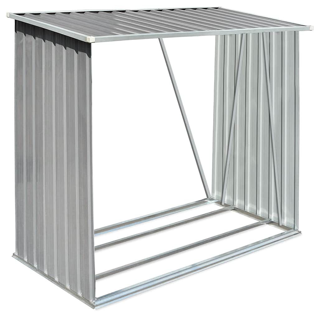 Brennholzlager Verzinkter Stahl 163 x 83 x 154 cm Grau