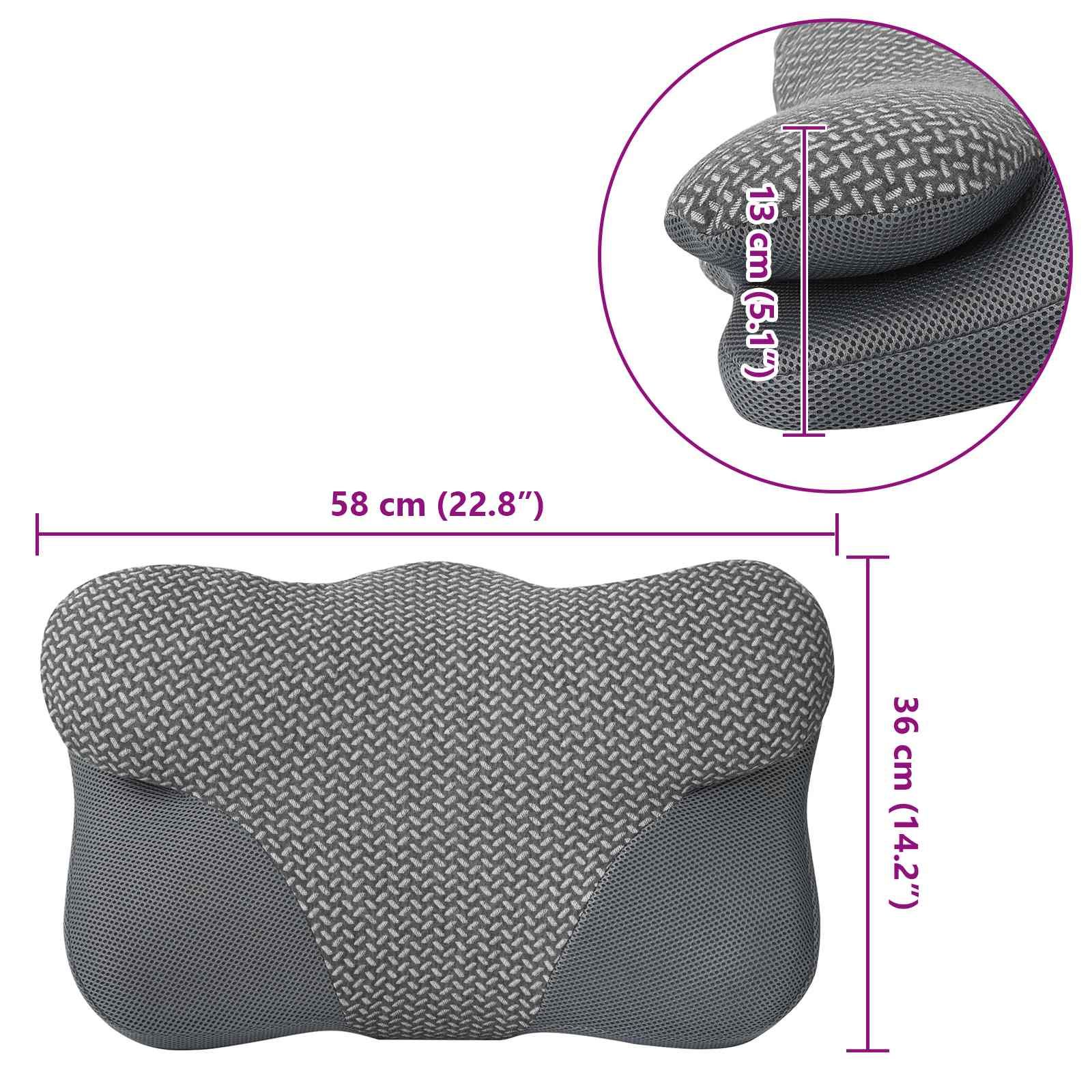 Nackenkissen Grau Viscoschaum 58 x 36 x 13 cm