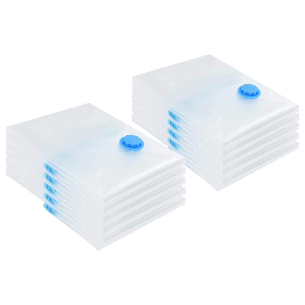 Aufbewahrungstaschen 10 pcs Transparent und Blau 70 x 50 cm