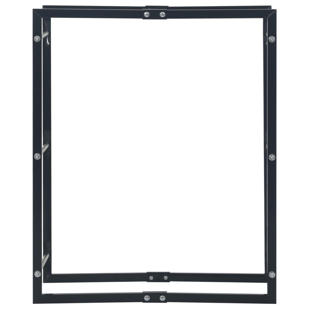 Brennholzregal Schwarz 80×25×100 cm Stahl