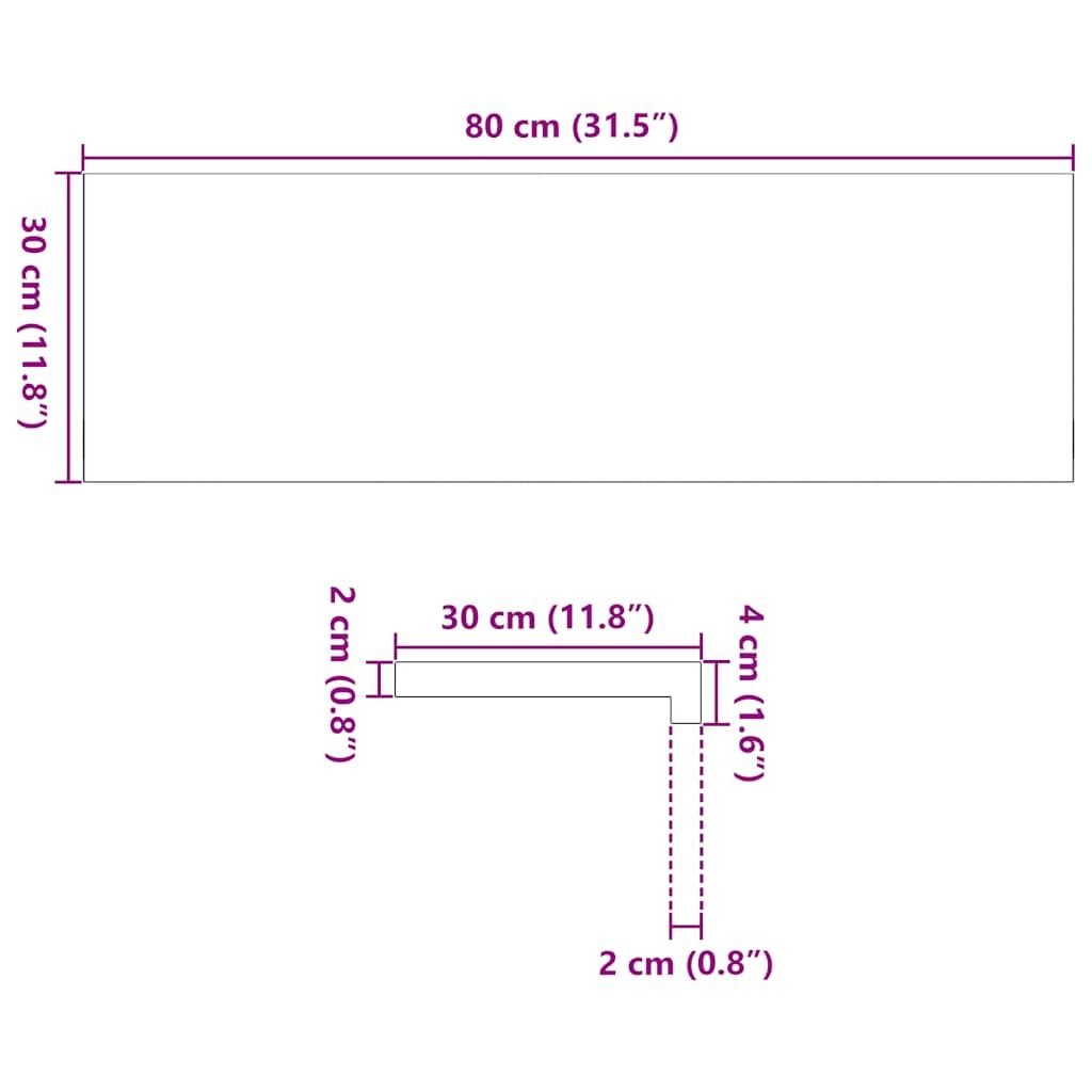 Treppenstufen 8 Stk. Braun-Schwarz 80x30x2 cm Massivholz Eiche