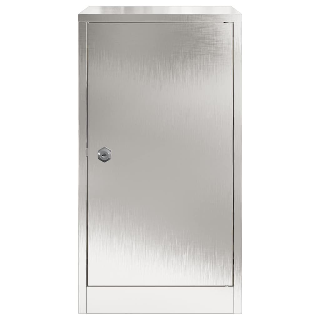 Briefkasten mit Speicher Silber 30 x 20 x 55 cm Edelstahl
