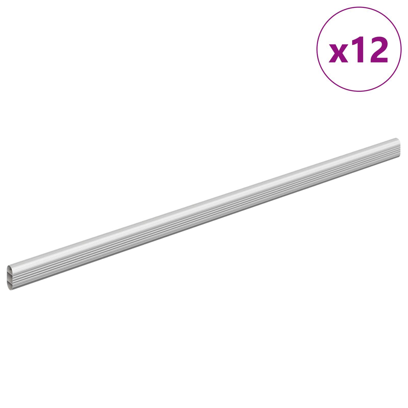 Kleiderstange 12 pcs Silber 472 x 15 x 29 mm Aluminiumlegierung