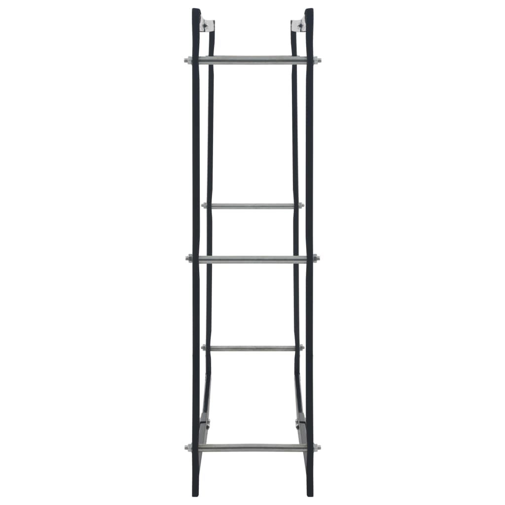 Brennholzregal Schwarz 100×25×100 cm Stahl