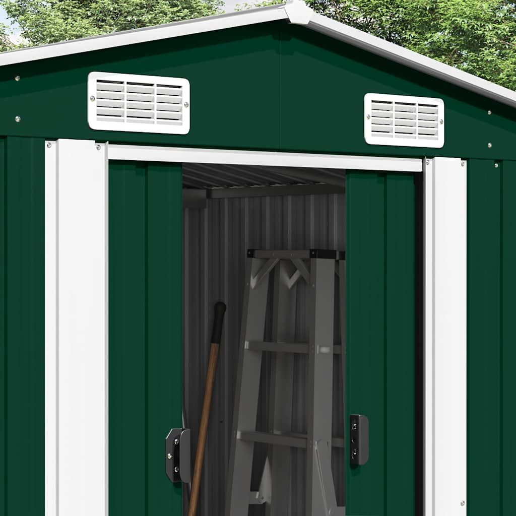 Gerätehaus 257x392x181 cm Metall Grün