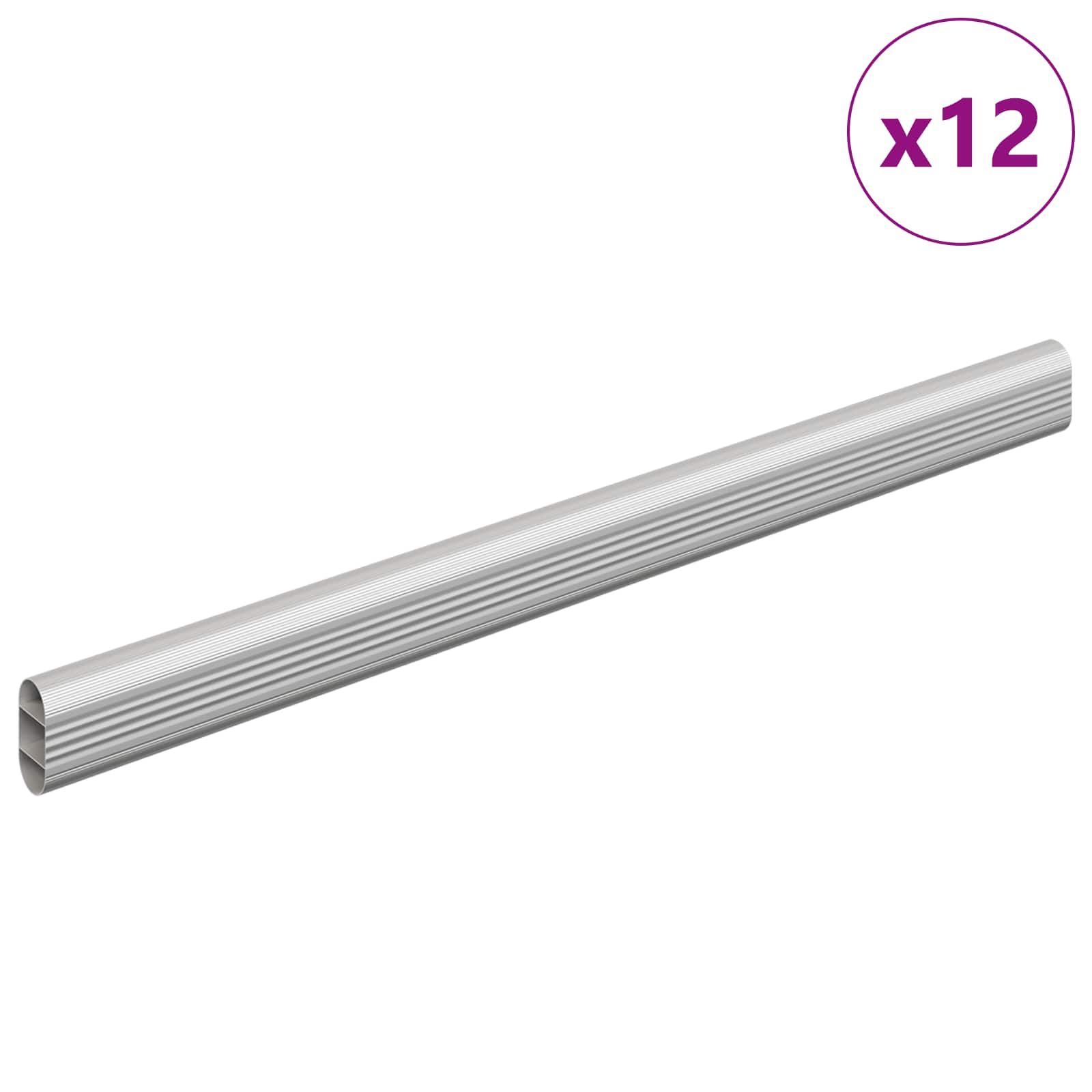 Kleiderstange 12 pcs Silber 372 x 15 x 29 mm Aluminiumlegierung