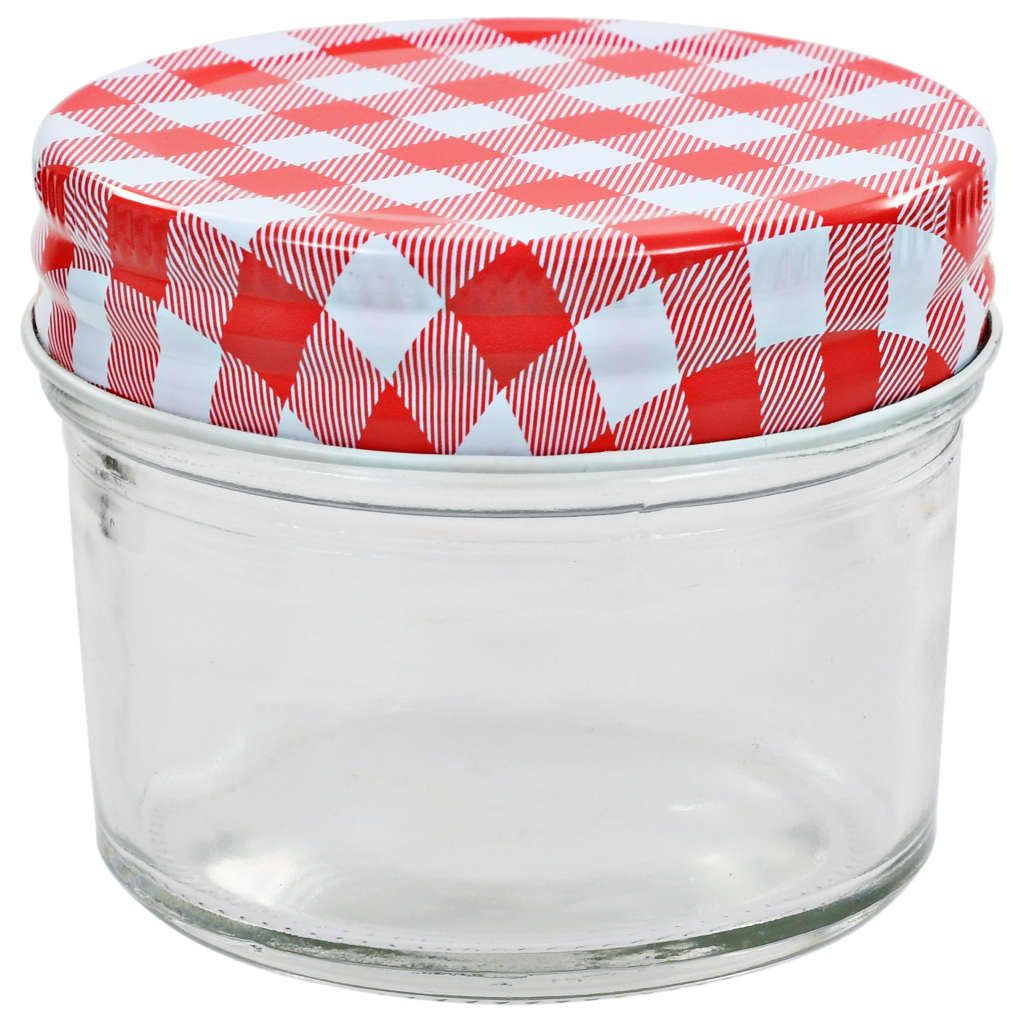Marmeladengläser mit Weißen/Roten Deckeln 48 Stk. 110 ml