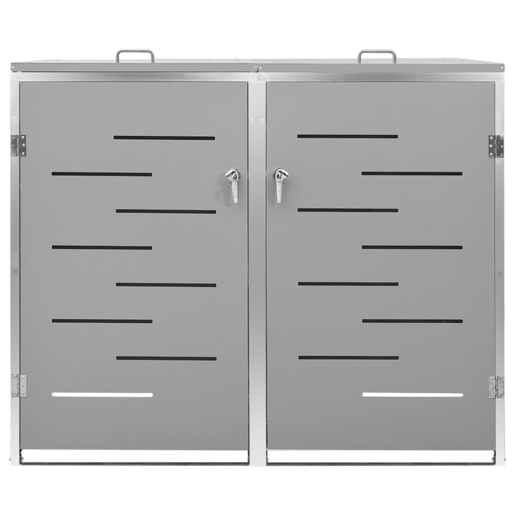 Mülltonnenbox für 2 Tonnen 138x77,5x115,5 cm Edelstahl