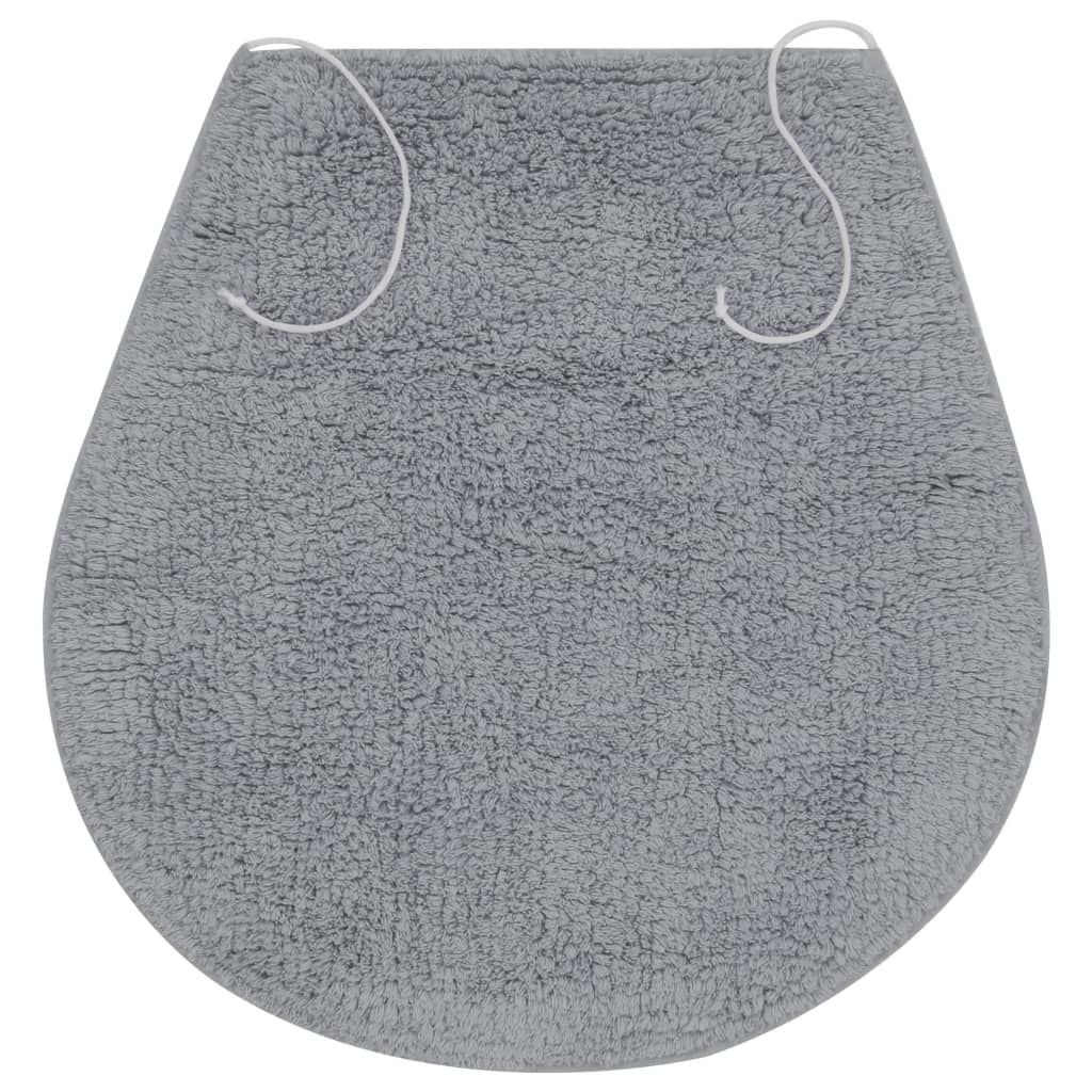 Badematten-Set 3-tlg. Stoff Grau