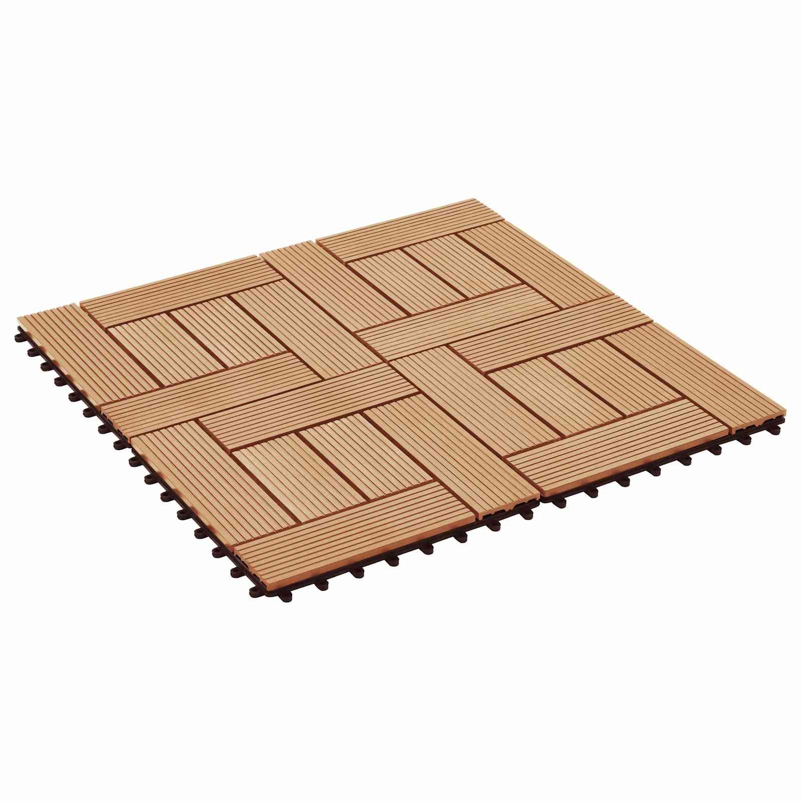 Terrassenfliese 22 stk. Teak 30 x 30 cm WPC