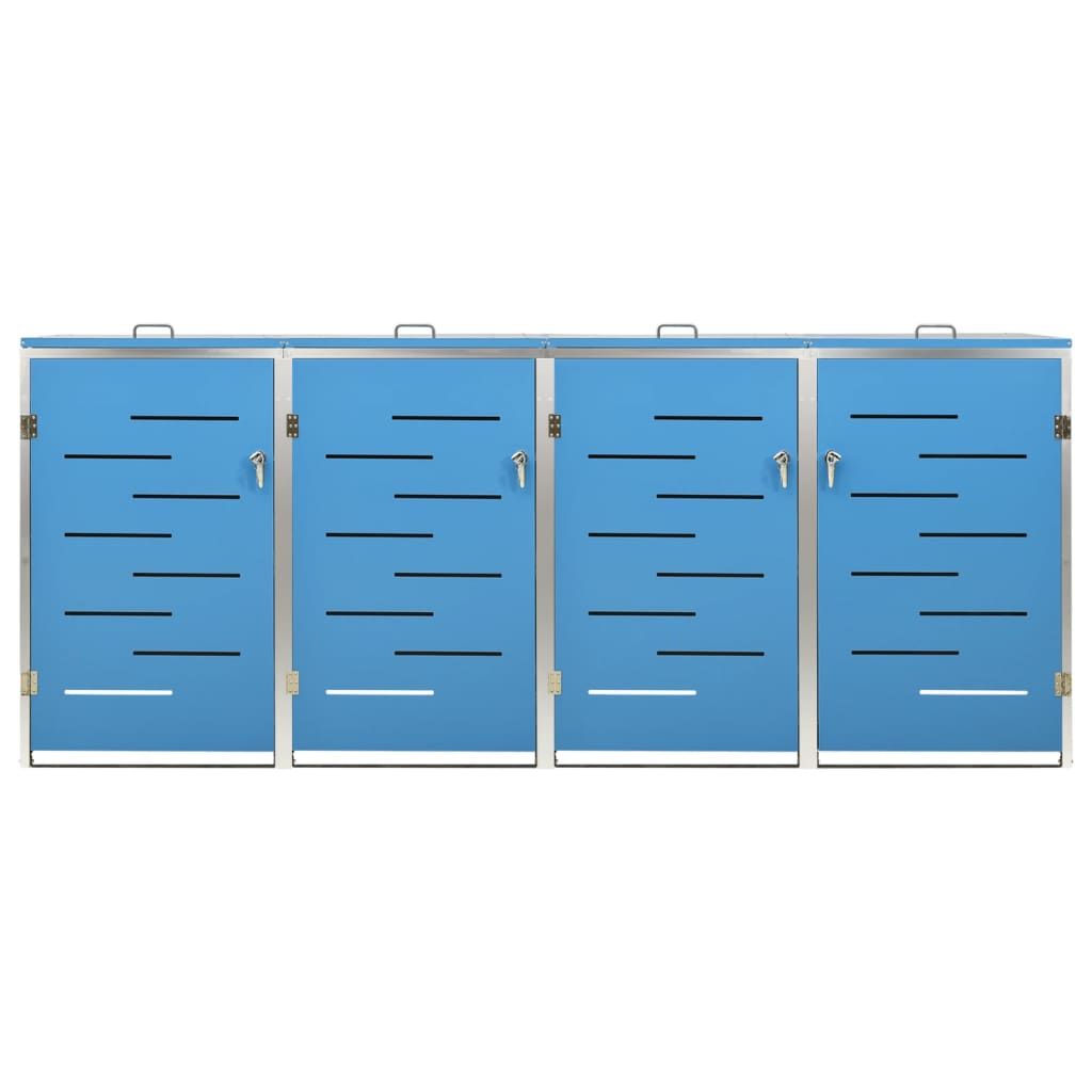 Mülltonnenbox für 4 Tonnen 276,5x77,5x112,5 cm Edelstahl