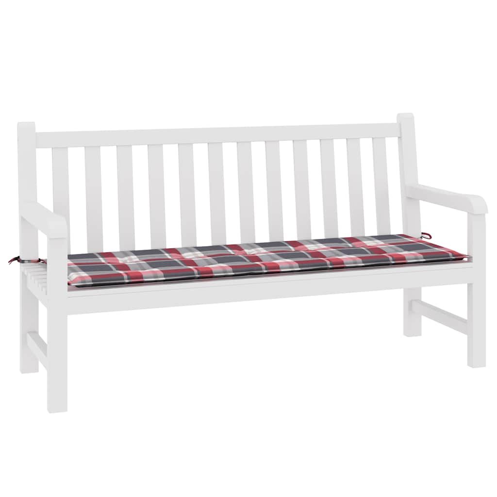 Gartenbank-Auflage Rot Karomuster 150x50x4 cm Oxford-Gewebe