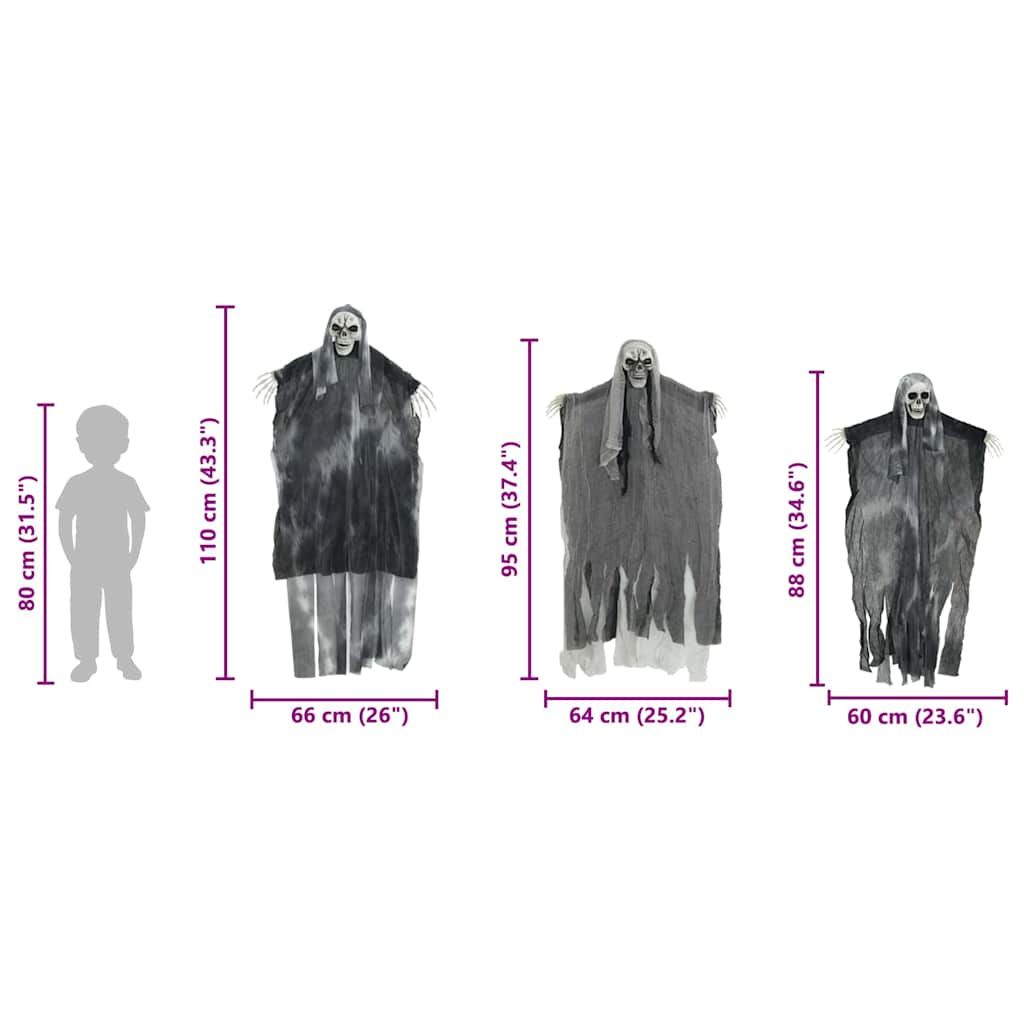Hängender Halloween Geist 3 pcs Schwarz 66 x 110 cm Polyester