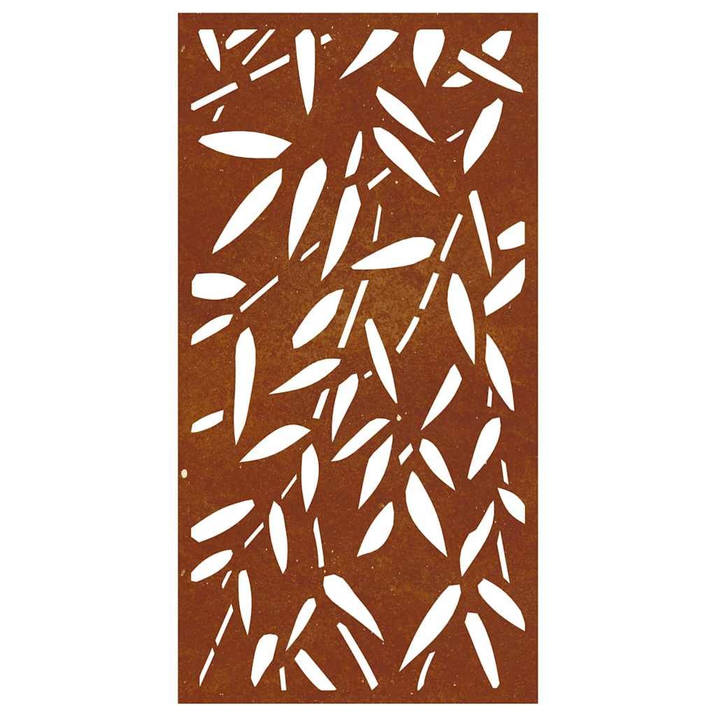 Garten-Wanddeko 105x55 cm Cortenstahl Bambusblatt-Design