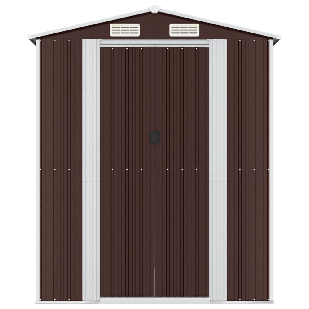 Geräteschuppen Dunkelbraun 192x191x223 cm Verzinkter Stahl