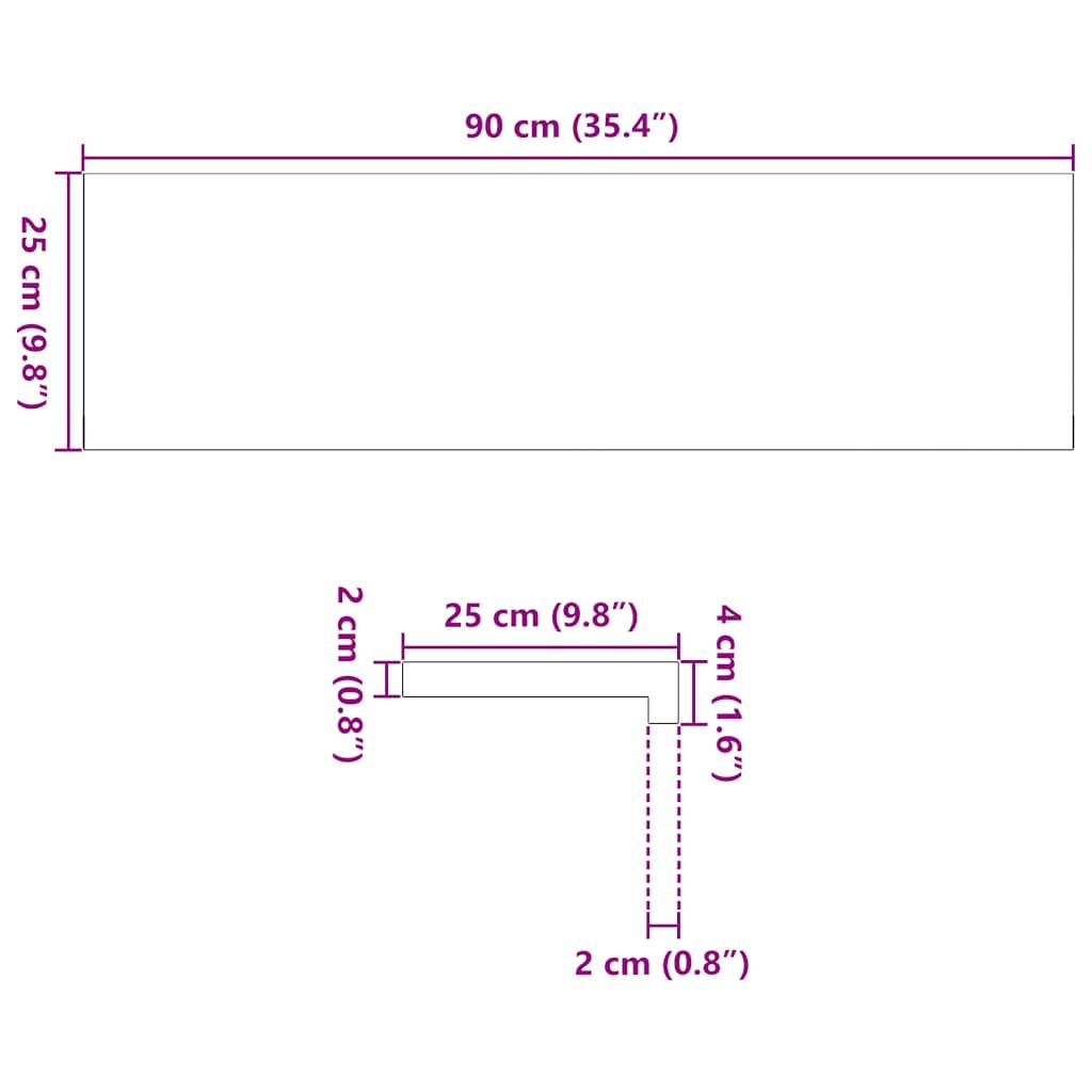 Treppenstufen 4 Stk. Braun-Schwarz 90x25x2 cm Massivholz Eiche