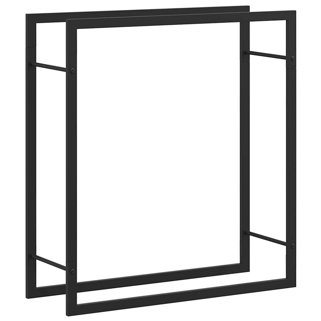 Brennholzregal Mattschwarz 80x28x86 cm Stahl