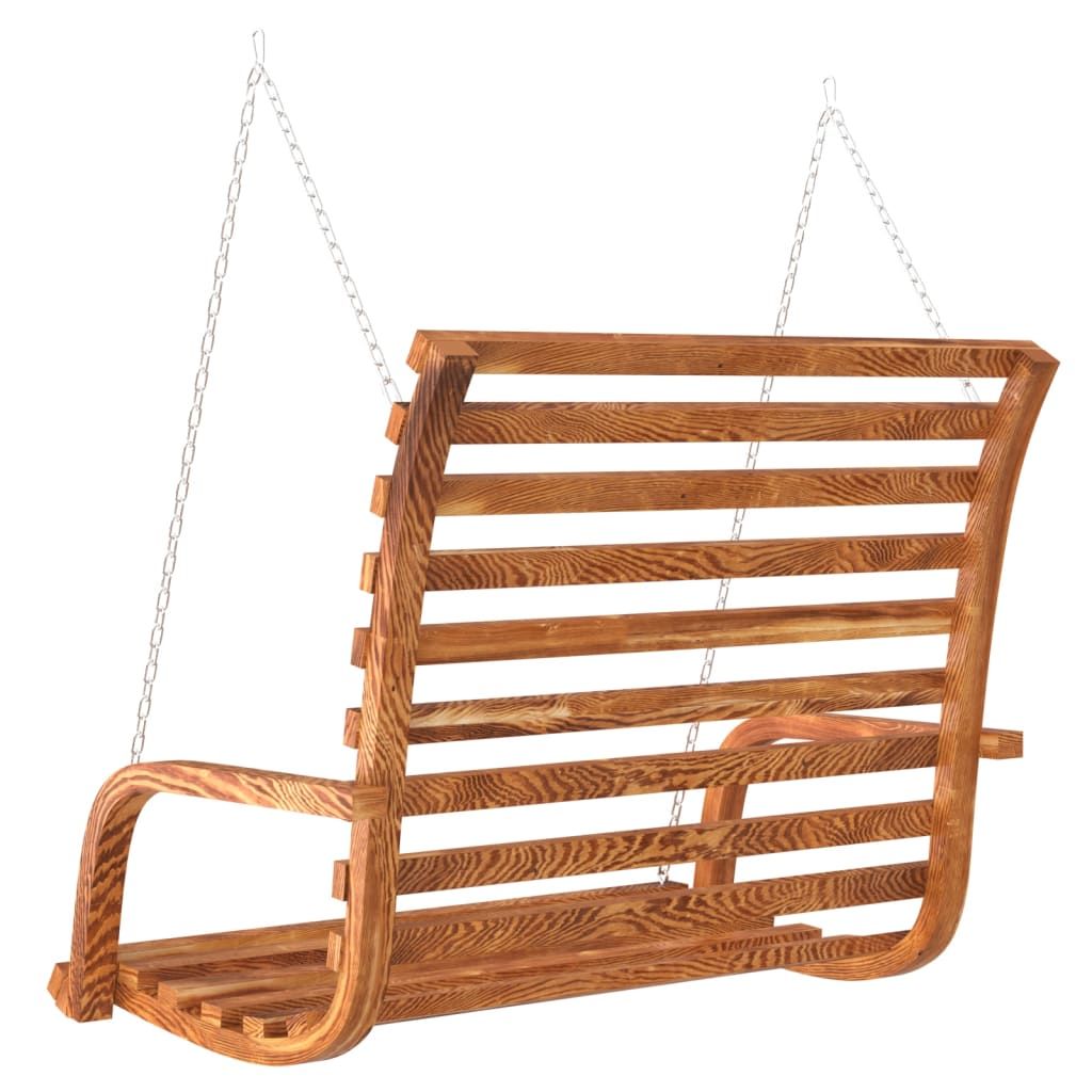 Schaukelbank Bugholz Massiv mit Teak-Finish 126x63x92 cm