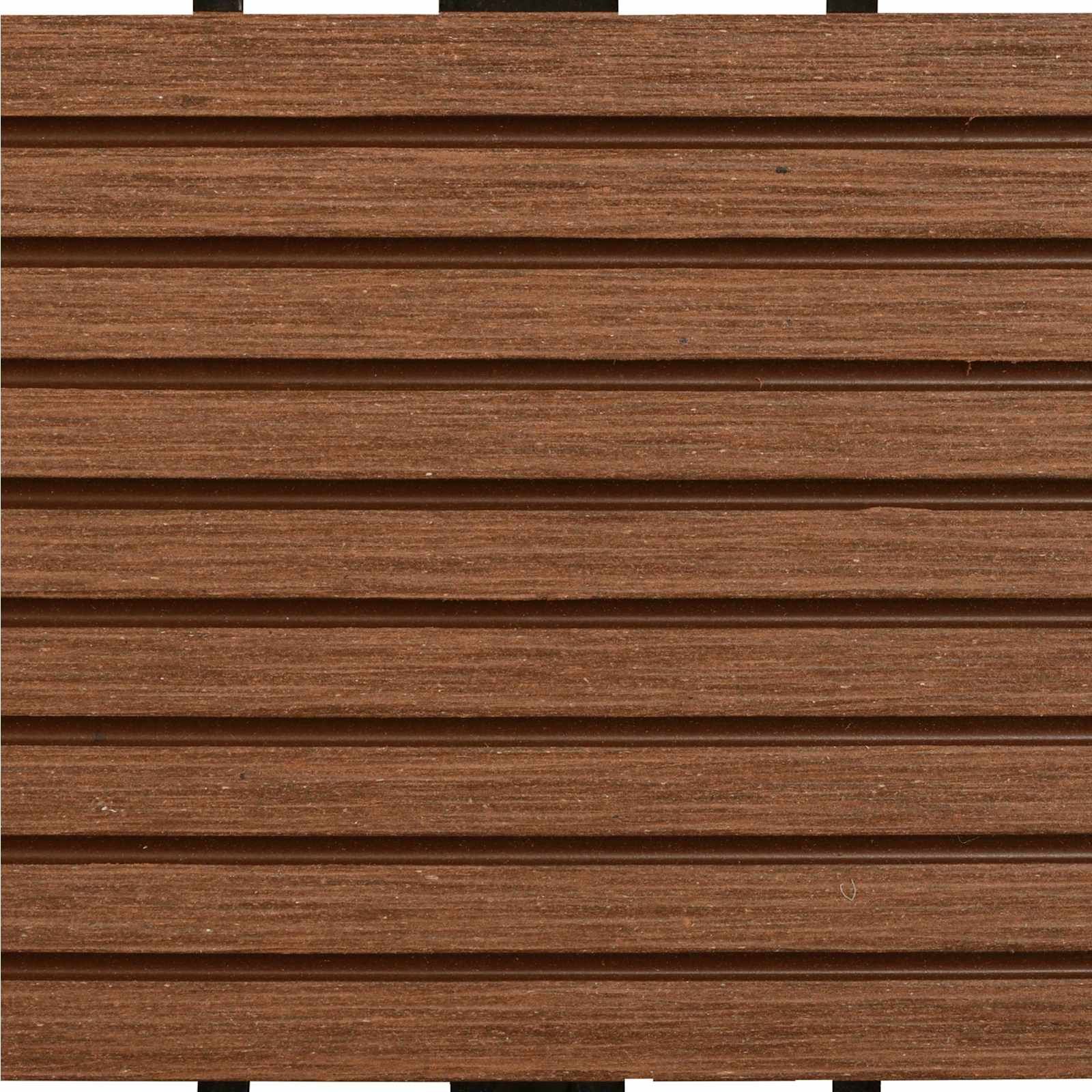 Terrassenfliese 22 stk. Braun 30 x 30 cm WPC