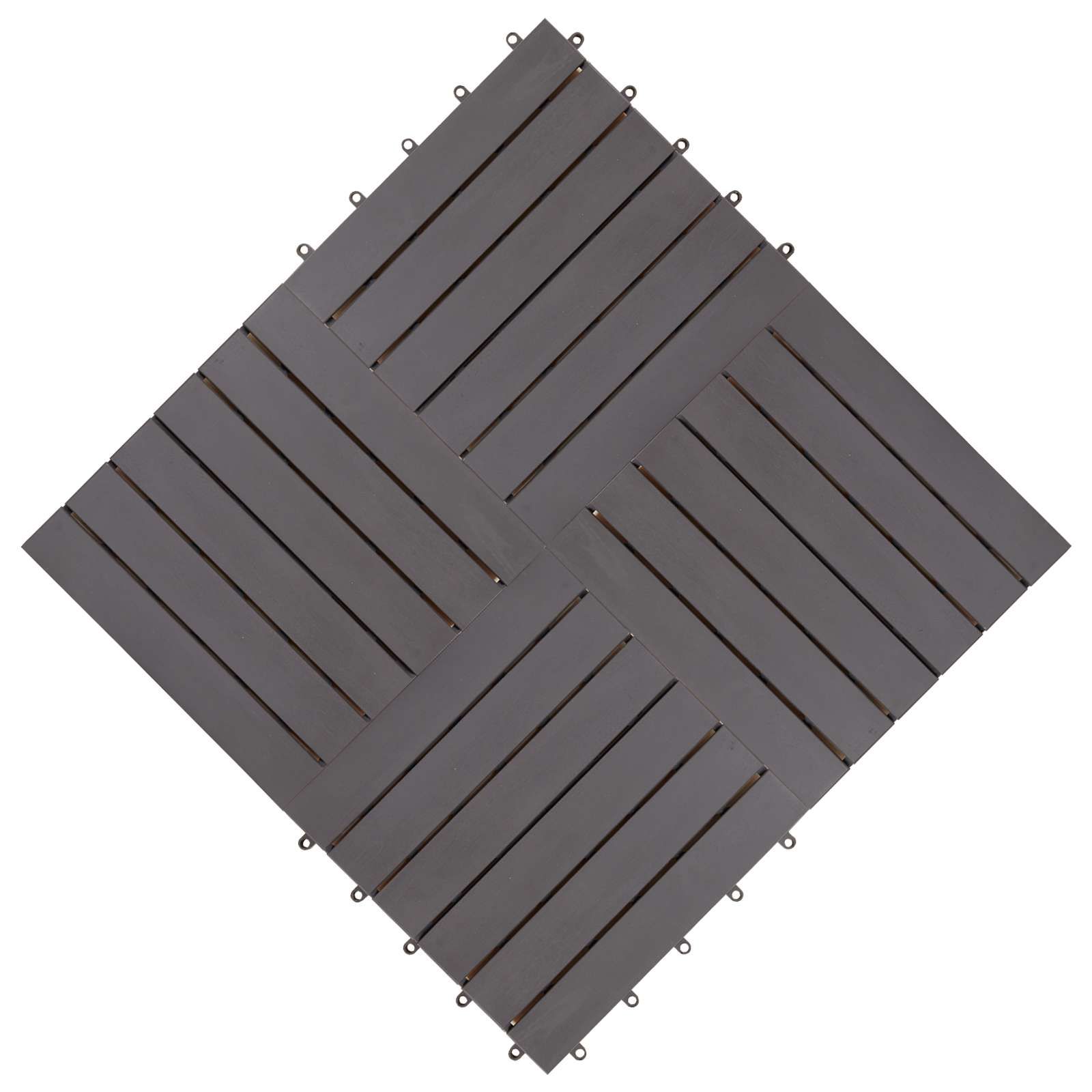 Terrassenfliese 20 pcs Grau 30 x 30 cm Akazien-Hartholz