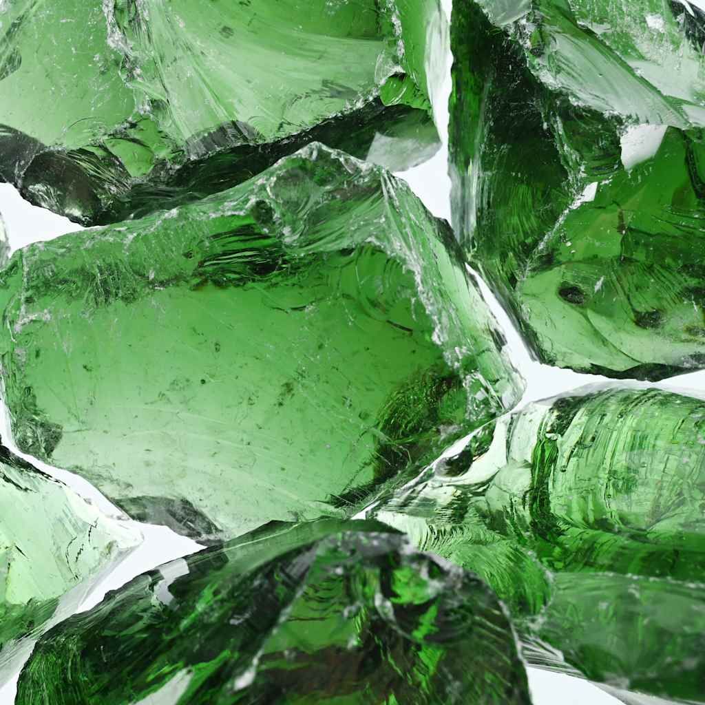 Gabionensteine aus Glas Grün 60-120 mm 25 kg